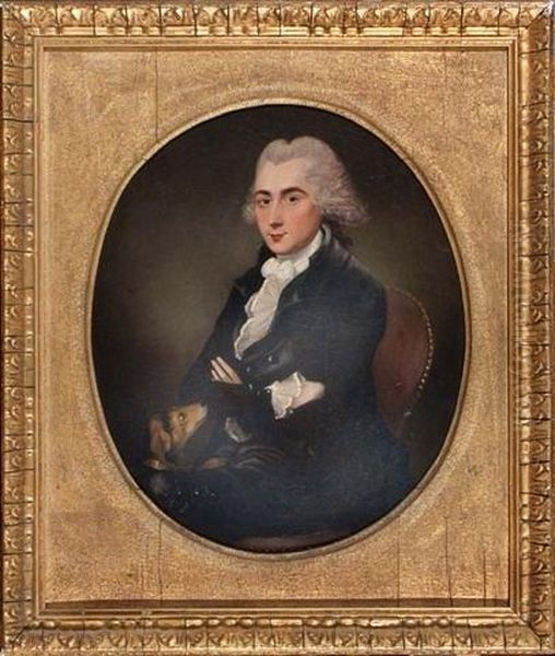 Portrait Of A Gentleman With A Dog Oil Painting by Francis Alleyne