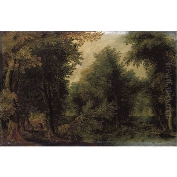 A Wooded Landscape With Travellers Oil Painting by Jan Brueghel the Elder