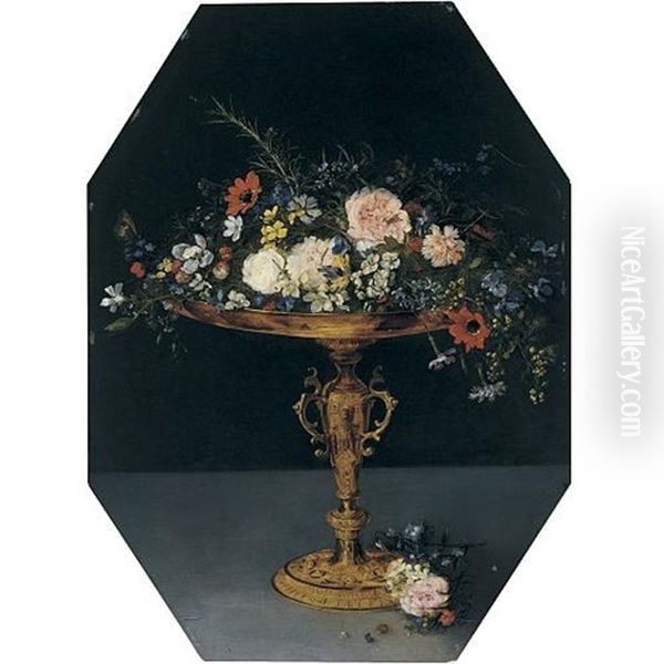 Still Life With Flowers In A Gilt Tazza by Jan Brueghel the Elder