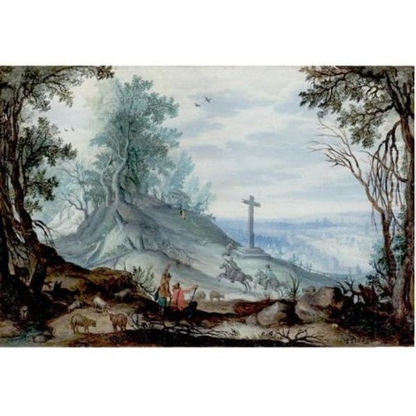 Wooded Landscape With Travellers Oil Painting by Jan Brueghel the Elder