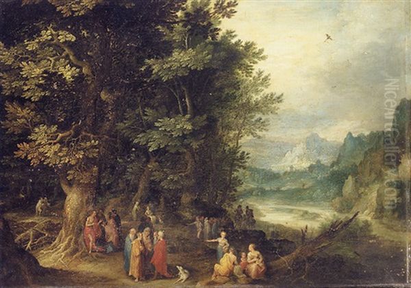 Saint John Preaching In The Wilderness Oil Painting by Jan Brueghel the Elder