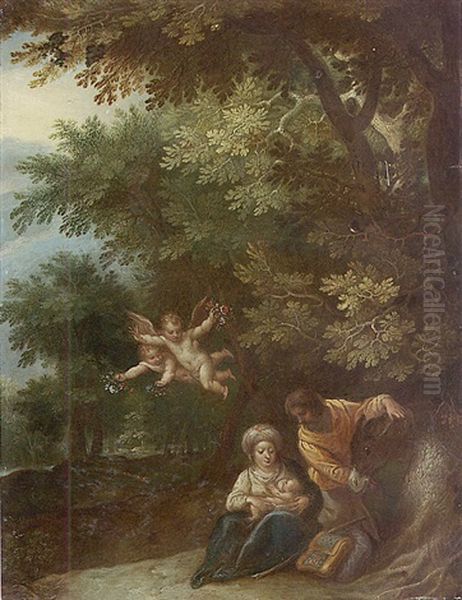 The Rest On The Flight To Egypt Oil Painting by Jan Brueghel the Elder