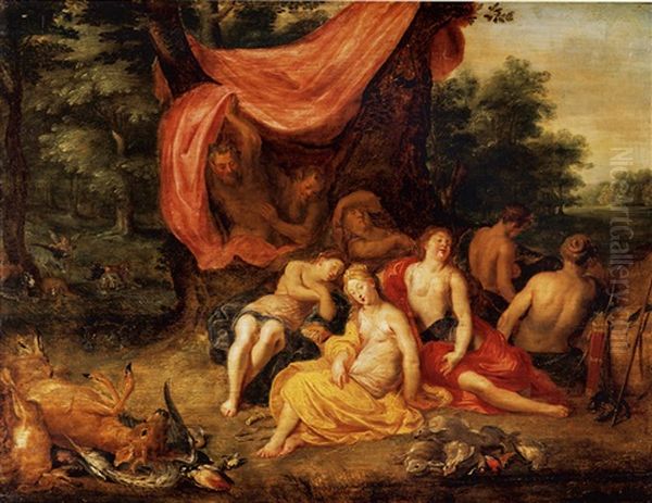 Diana And Her Attendants Resting After The Hunt by Jan Brueghel the Elder