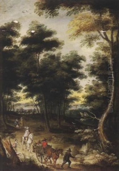 Reisende Auf Einem Waldweg Oil Painting by Jan Brueghel the Elder