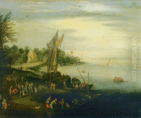 Scene Portuaire Oil Painting by Jan Brueghel the Elder