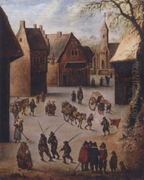 A Village Scene Oil Painting by Jan Brueghel the Elder