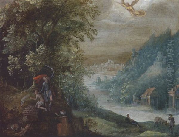 Abraham Opfert Isaak Oil Painting by Jan Brueghel the Elder