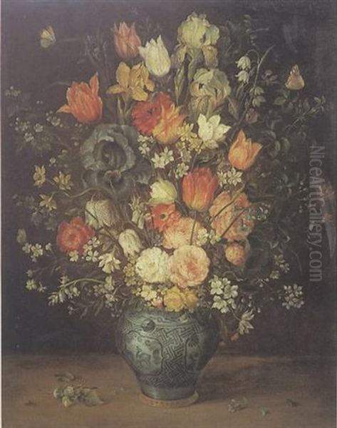 Bouquet De Fleurs Dans Un Vase De Porcelaine Oil Painting by Jan Brueghel the Elder