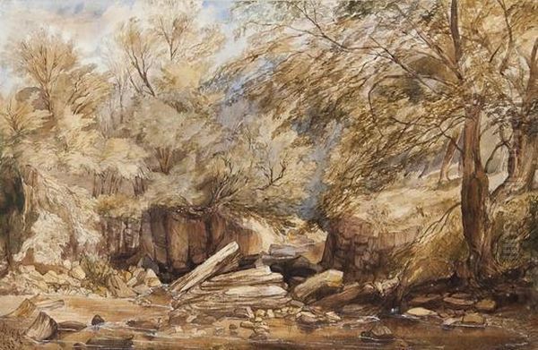 River Greta Oil Painting by Henry W. Allfrey