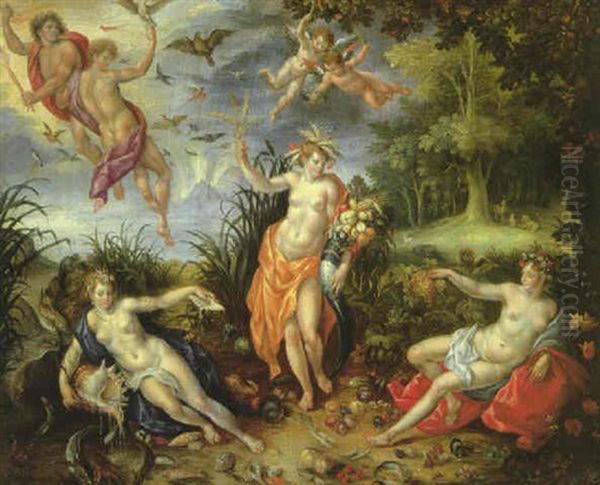 Allegory Of The Four Elements Oil Painting by Jan Brueghel the Elder