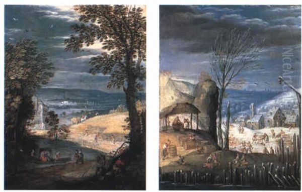 Spring And Summer Oil Painting by Jan Brueghel the Elder