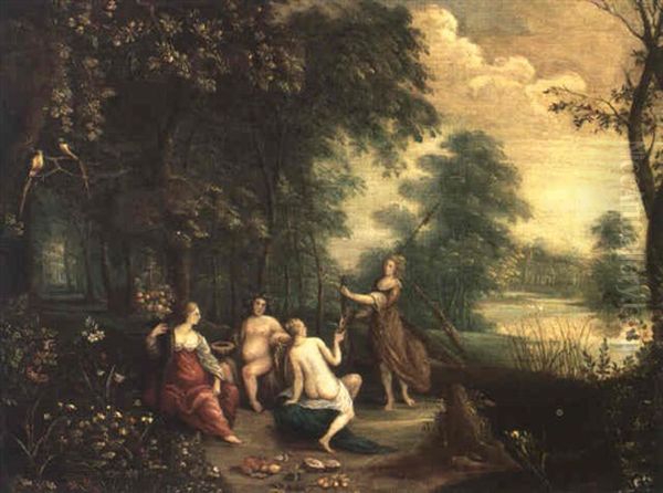 Bacchus, Diane, Venus Et L'abondance Dans Un Paysage Oil Painting by Jan Brueghel the Elder