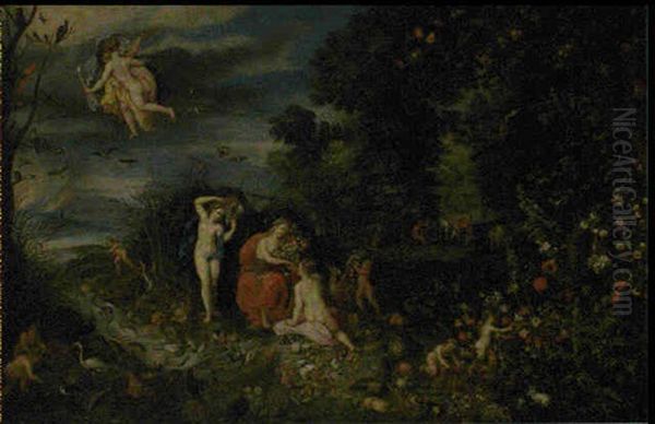 Allegorie Des Quatre Elements Oil Painting by Jan Brueghel the Elder