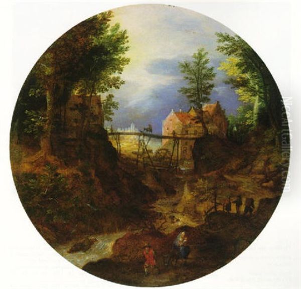 A Rocky Landscape With The Flight Into Egypt by Jan Brueghel the Elder