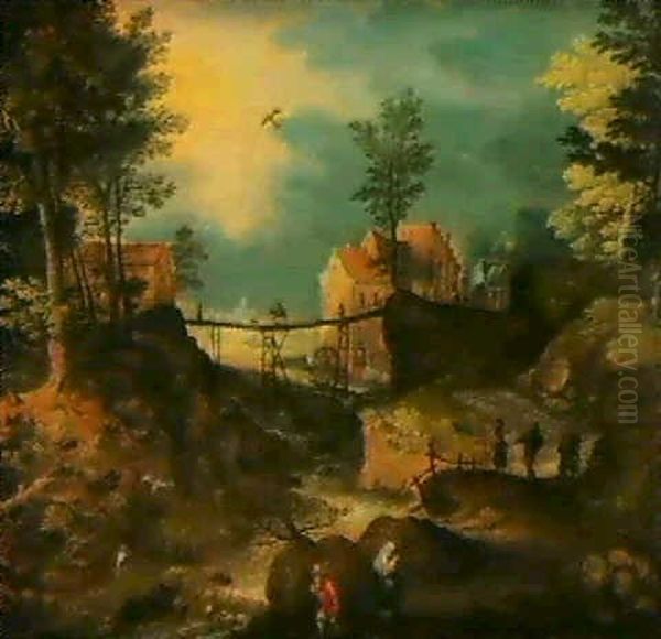 Paysage De Riviere Avec La Fuite En Egypte Oil Painting by Jan Brueghel the Elder