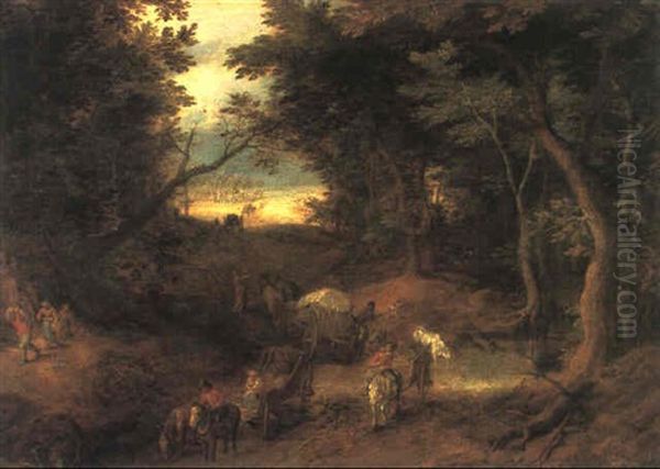 La Route Du Marche, Sous-bois Oil Painting by Jan Brueghel the Elder