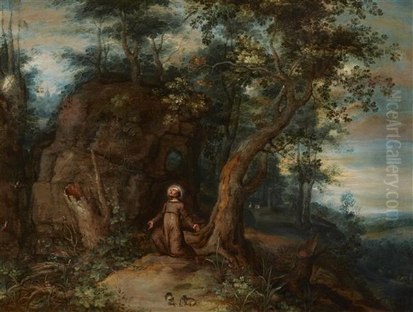 Saint Francis In The Wilderness Oil Painting by Jan Brueghel the Younger