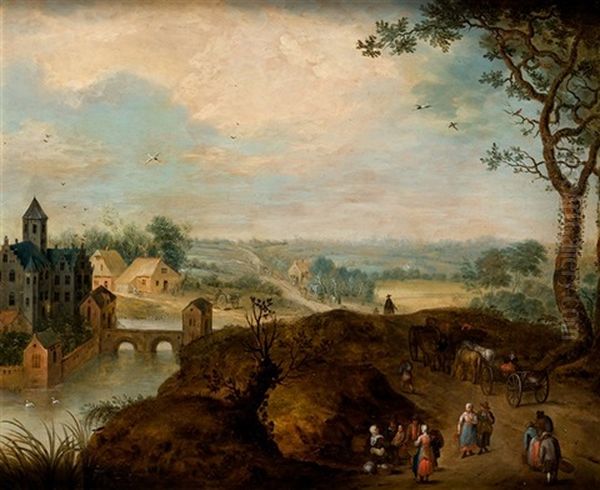 Paisaje Con Campesinos Y Arquitecturas Oil Painting by Jan Brueghel the Younger