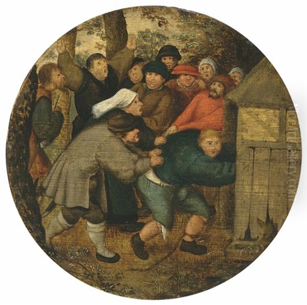 A Drunkard Pushed Into A Pigsty Oil Painting by Pieter Brueghel the Younger