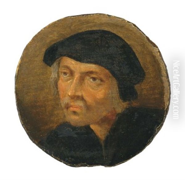 A Tronie Of A Male Peasant Oil Painting by Pieter Brueghel the Younger