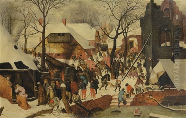 The Adoration Of The Magi In The Snow Oil Painting by Pieter Brueghel the Younger