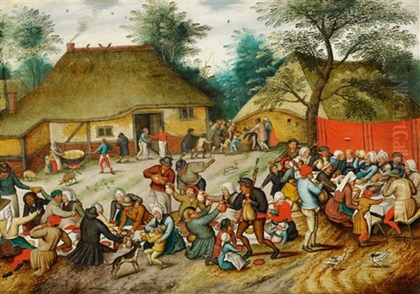 The Peasant Wedding Feast Oil Painting by Pieter Brueghel the Younger