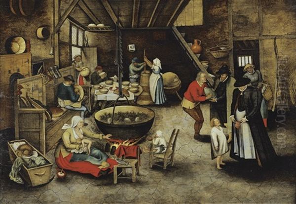 La Visite A La Ferme Oil Painting by Pieter Brueghel the Younger