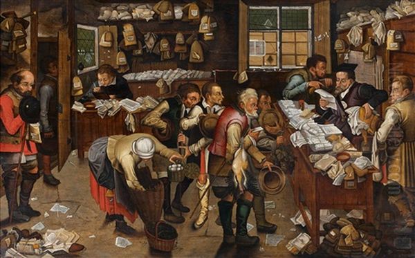 Le Paiement De La Dime, Dit Aussi L'avocat Des Paysans Oil Painting by Pieter Brueghel the Younger