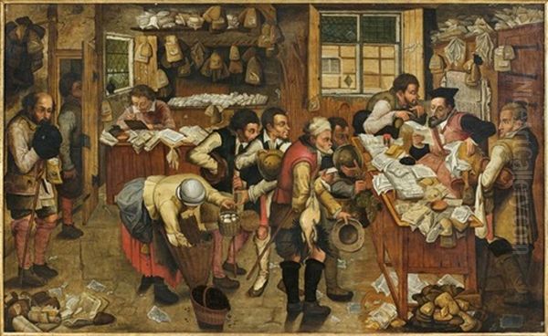 Le Paiement De La Dime Oil Painting by Pieter Brueghel the Younger