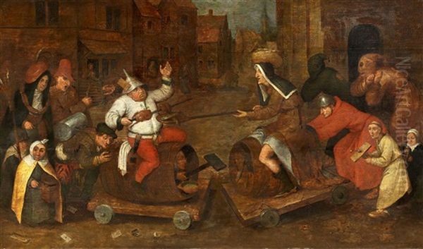 Der Streit Zwischen Fastnacht Und Fastenzeit Oil Painting by Pieter Brueghel the Younger