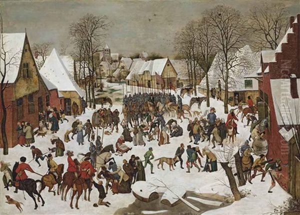 A Winter Landscape With The Massacre Of The Innocents Oil Painting by Pieter Brueghel the Younger