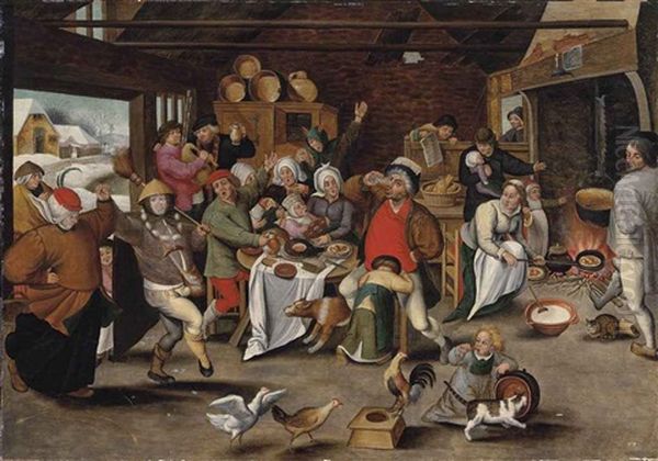 The King Drinks Oil Painting by Pieter Brueghel the Younger