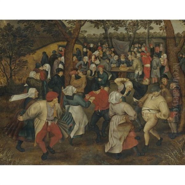 The Outdoor Wedding Feast (collab. W/studio) Oil Painting by Pieter Brueghel the Younger