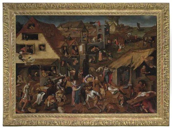 The Flemish Proverbs Oil Painting by Pieter Brueghel the Younger