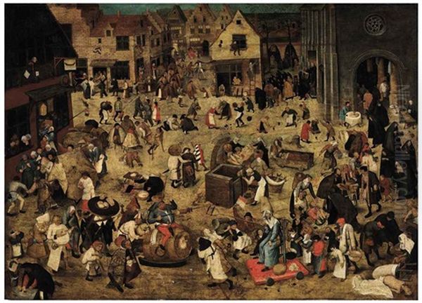 The Combat Between Carnival And Lent Oil Painting by Pieter Brueghel the Younger