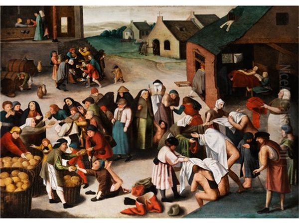 Die Werke Der Barmherzigkeit Oil Painting by Pieter Brueghel the Younger