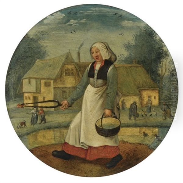 Proverb: To Carry Fire In One Hand And Water In The Other Oil Painting by Pieter Brueghel the Younger