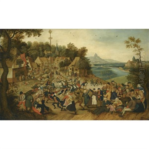 The Kermesse Of Saint George With The Dance Around The Maypole Oil Painting by Pieter Brueghel the Younger