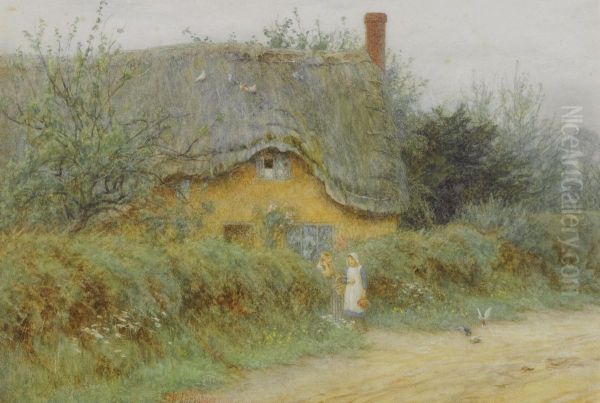 A Wiltshire Cottage Oil Painting by Helen Mary Elizabeth Allingham