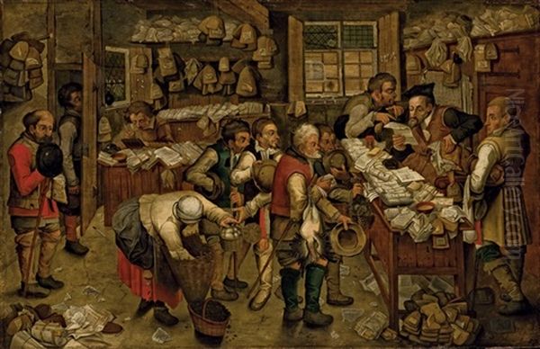 Le Paiement De La Dime Oil Painting by Pieter Brueghel the Younger