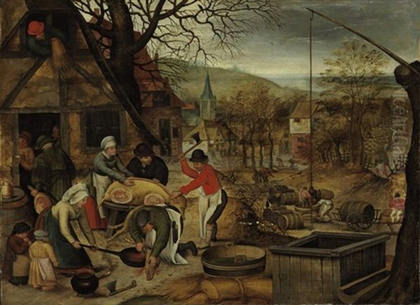 Autumn, An Allegory Of One Of The Four Seasons Oil Painting by Pieter Brueghel the Younger