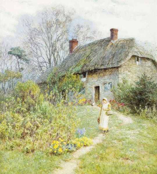 'cottage At Bothenhampton Oil Painting by Helen Mary Elizabeth Allingham