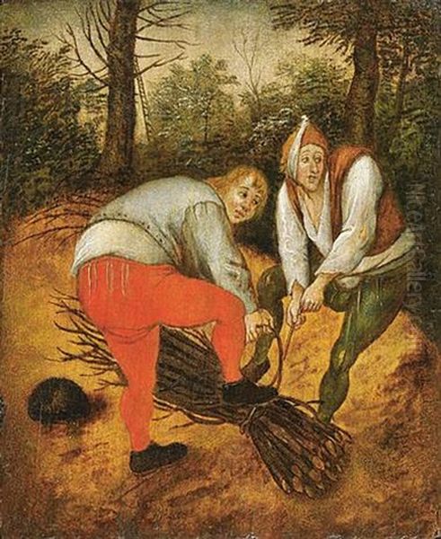 Reisig Sammelnde Bauern Oil Painting by Pieter Brueghel the Younger