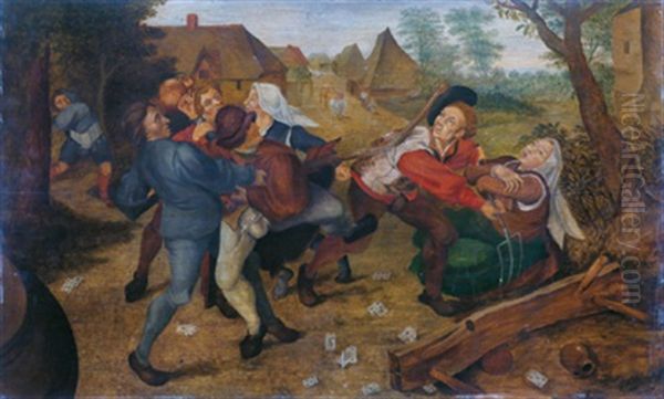 Raufende Bauern Nach Dem Kartenspiel Oil Painting by Pieter Brueghel the Younger