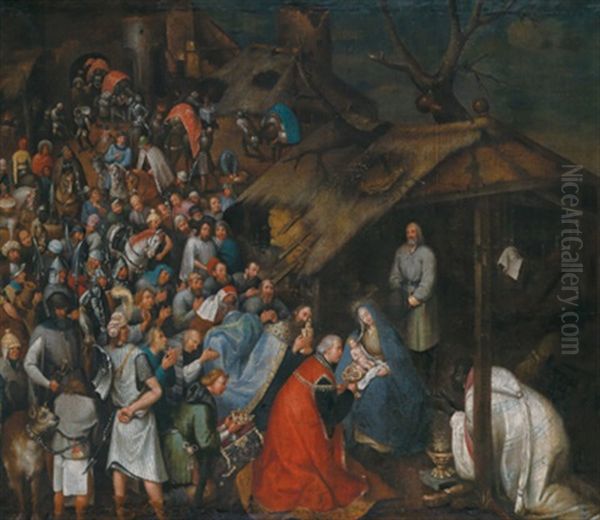 Die Anbetung Der Konige Oil Painting by Pieter Brueghel the Younger