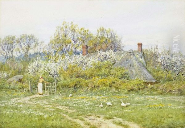 The Goose Girl Oil Painting by Helen Mary Elizabeth Allingham