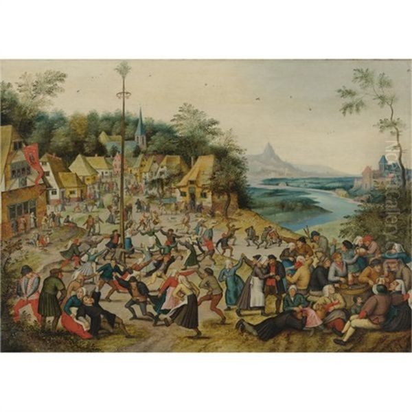 St. George's Kermis With The Dance Around The Maypole Oil Painting by Pieter Brueghel the Younger