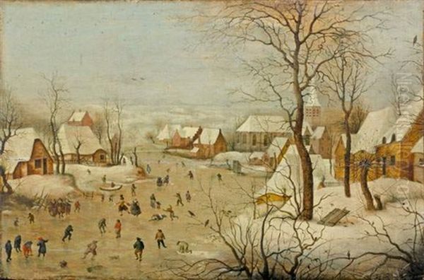 Paysage D'hiver Avec La Trappe Aux Oiseaux Oil Painting by Pieter Brueghel the Younger