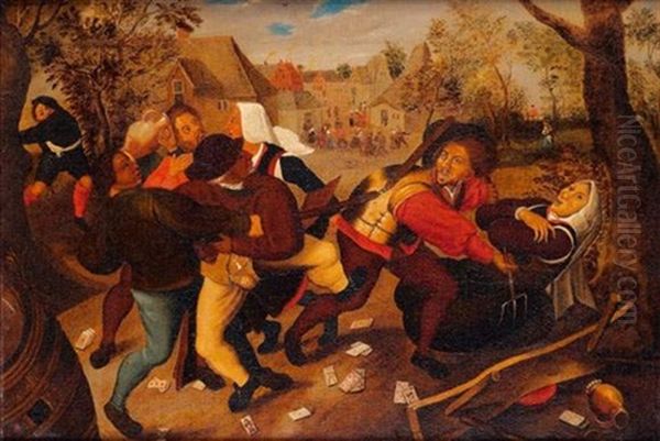 La Rixe Oil Painting by Pieter Brueghel the Younger