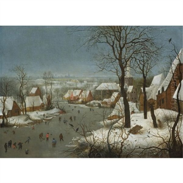 Winter Landscape With A Bird-trap Oil Painting by Pieter Brueghel the Younger